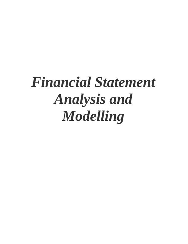 Financial Statement Analysis and Modeling_1