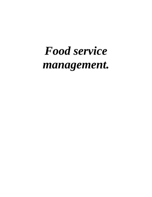 food service management essay