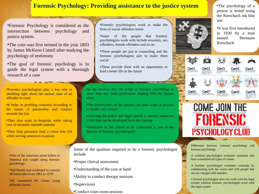 Forensic Psychology Intersection of Psychology and Justice System