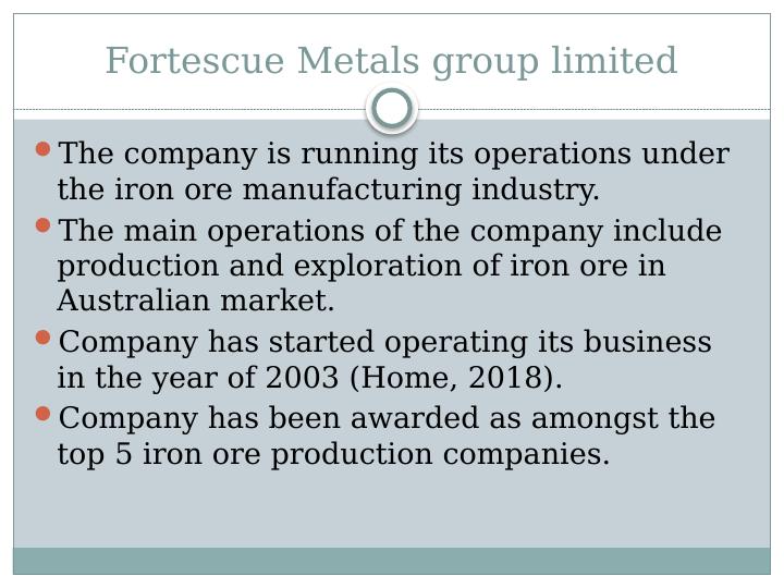 Financial Management: Fortescue Metals Group Limited Overview