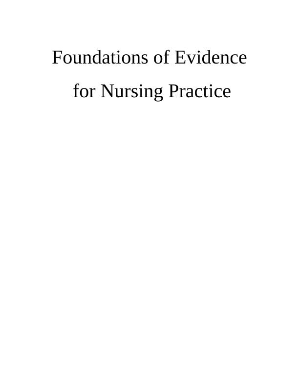 Foundations of Evidence for Nursing Practice_1