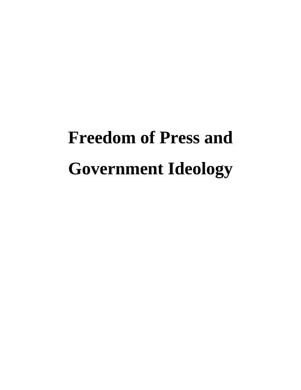 Freedom of Press and Government Ideology in Australia_1