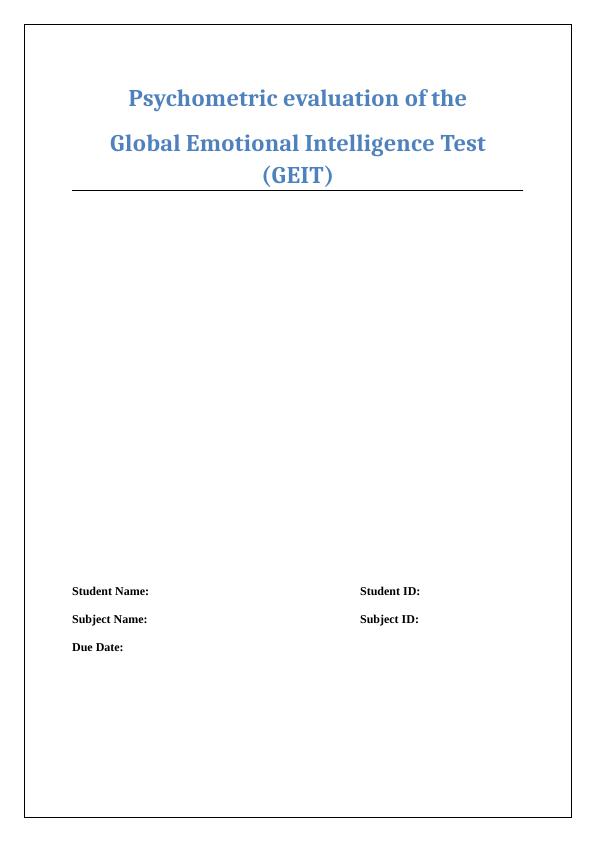 Psychometric Evaluation of Global Emotional Intelligence Test (GEIT)_1
