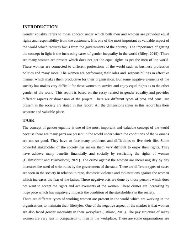 disadvantages of gender equality essay