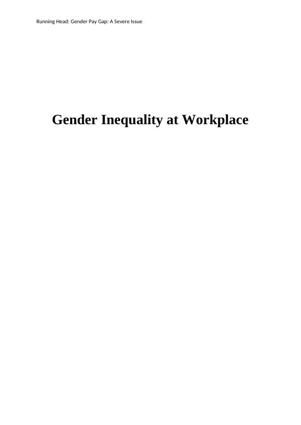 gender inequality in the workplace thesis statement