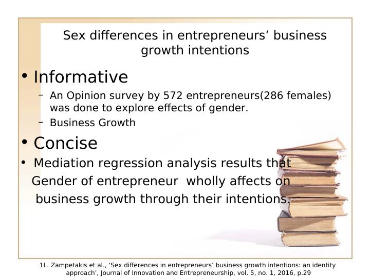 Review Sex Differences In Entrepreneurs Business Growth Intentions 