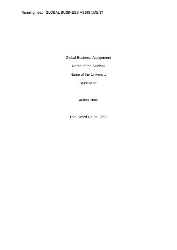 chapter 03 assignment global business