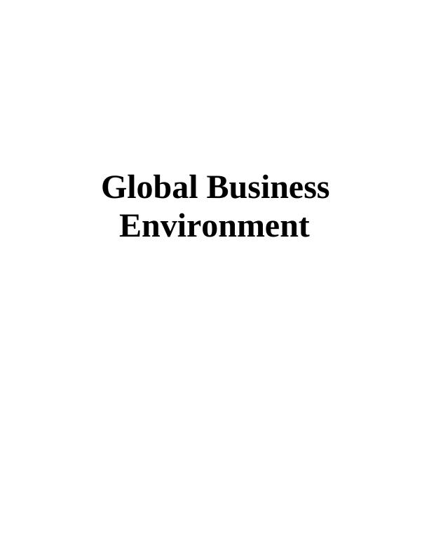 Global Business Environment Portfolio Paper on Marks and Spencer_1