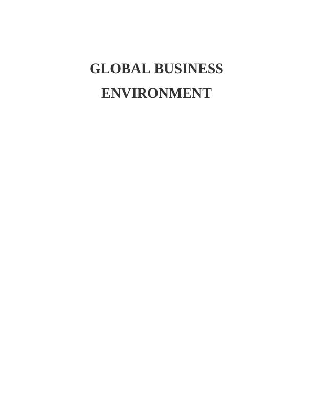 Global Business Environment: Culture, Structure and Governance of Sasol_1
