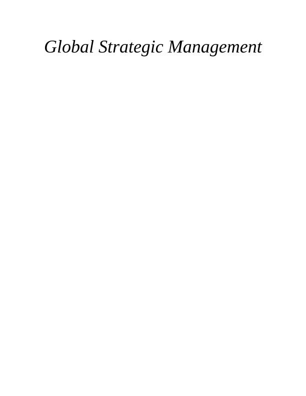 Global Strategic Management of Sainsbury: SWOT and ANSOFF Analysis | Desklib_1
