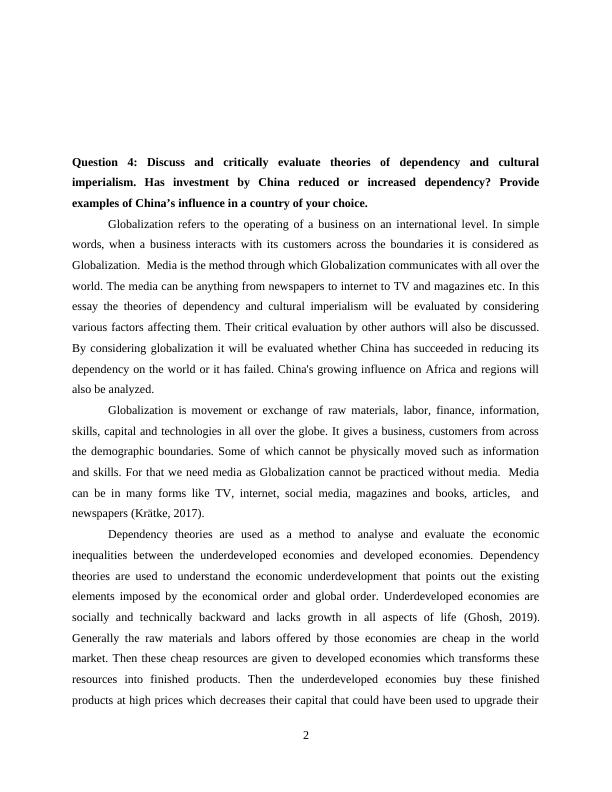 Globalization and the Media: A Critical Evaluation of Dependency and Cultural Imperialism Theories with a Focus on China's Influence in Africa_2