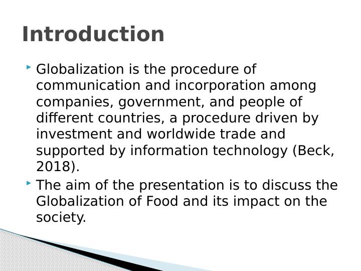 globalization of food industry is beneficial argumentative essay