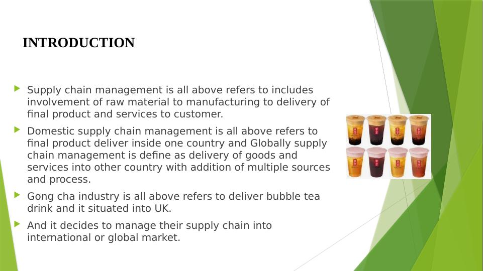 Supply Chain Management for Gong Cha Bubble Tea Industry