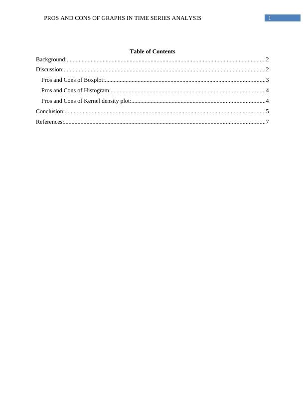 Advantages and Disadvantages of Graphs in Time Series Analysis