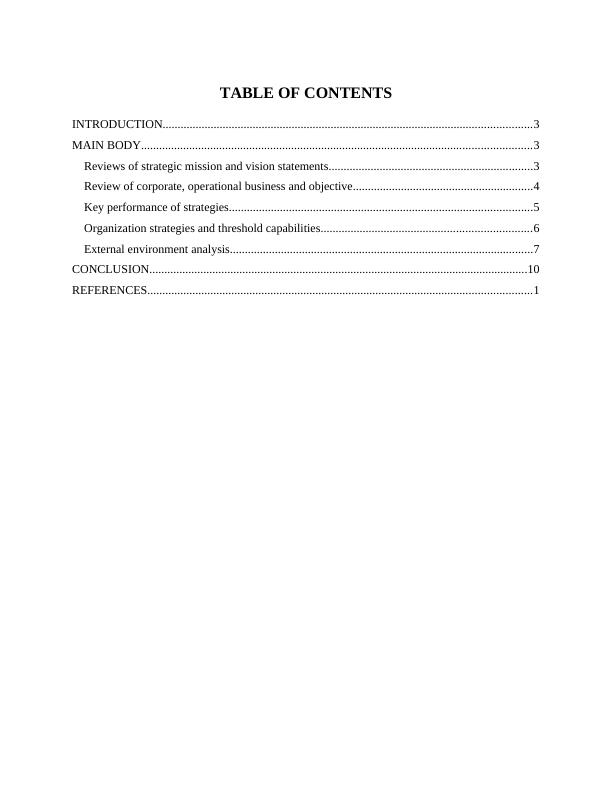 Review of Strategic Mission and Vision Statements of Green Spoke - Desklib