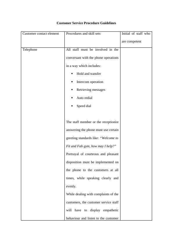 Customer Service for Gym Success Desklib