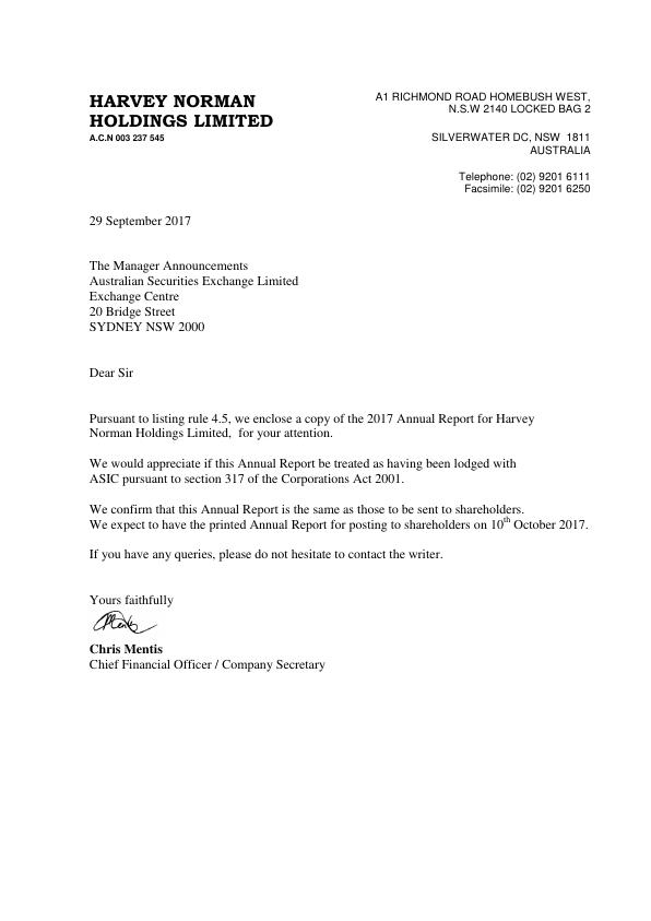 Harvey Norman Holdings Limited Annual Report 2017