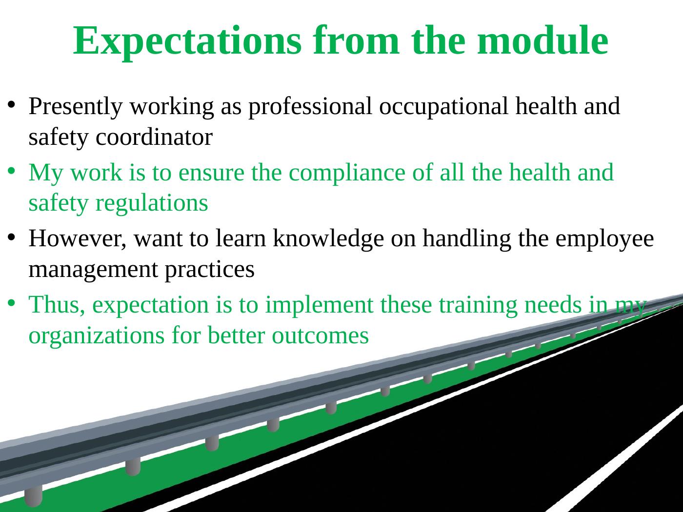 Reflection on Hazardous Industries Safety, Health and Environmental