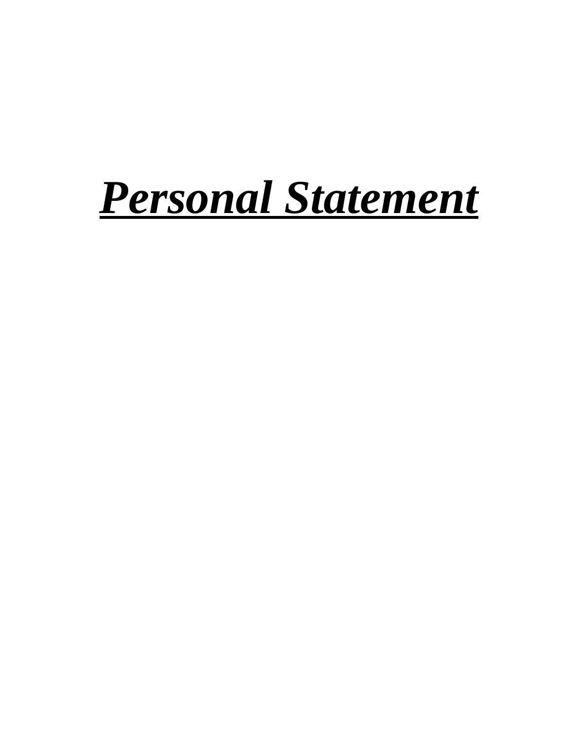 hnc social services personal statement