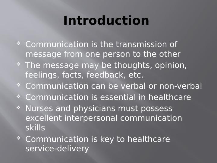 Effective Communication For Healthcare Professionals