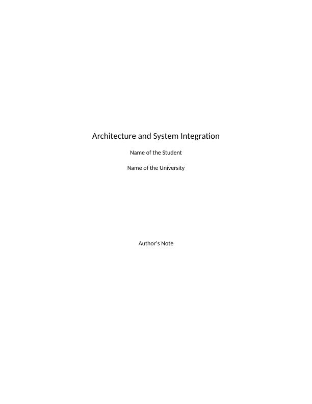 Architecture and System Integration for Healthcare Information System_1
