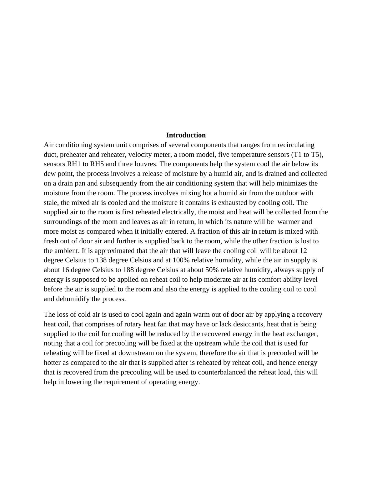Heat Loss Calculation in Air Conditioning System Unit