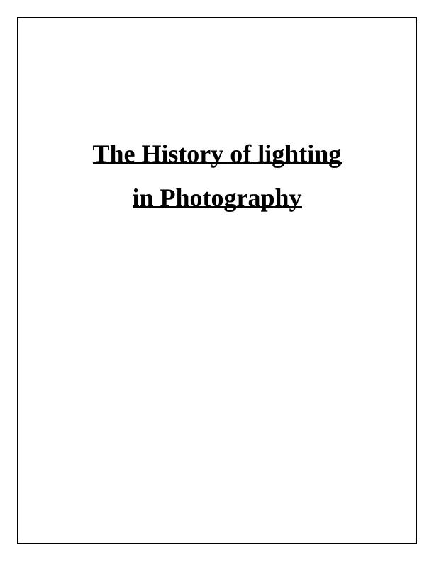 The History of Lighting in Photography_1