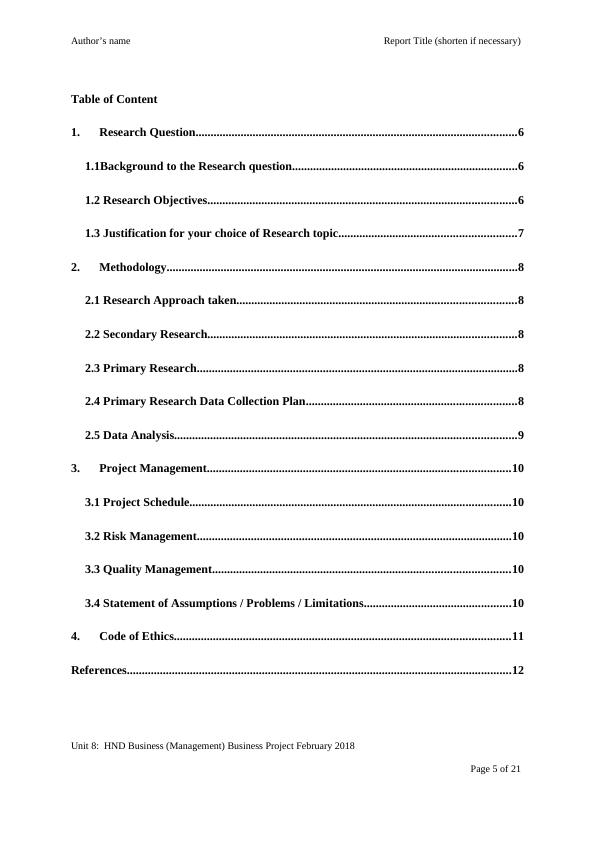 HND Business (Management) Research Proposal Template_5