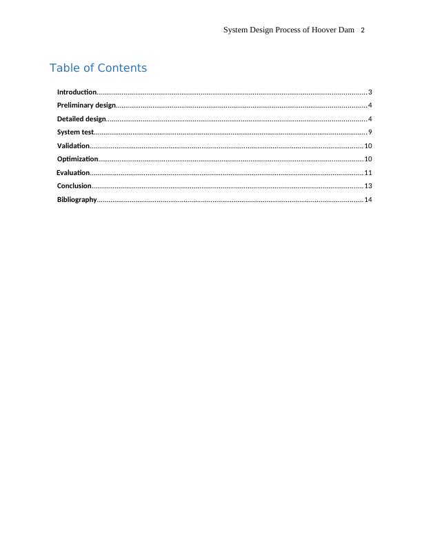 System Design Process of Hoover Dam - Desklib