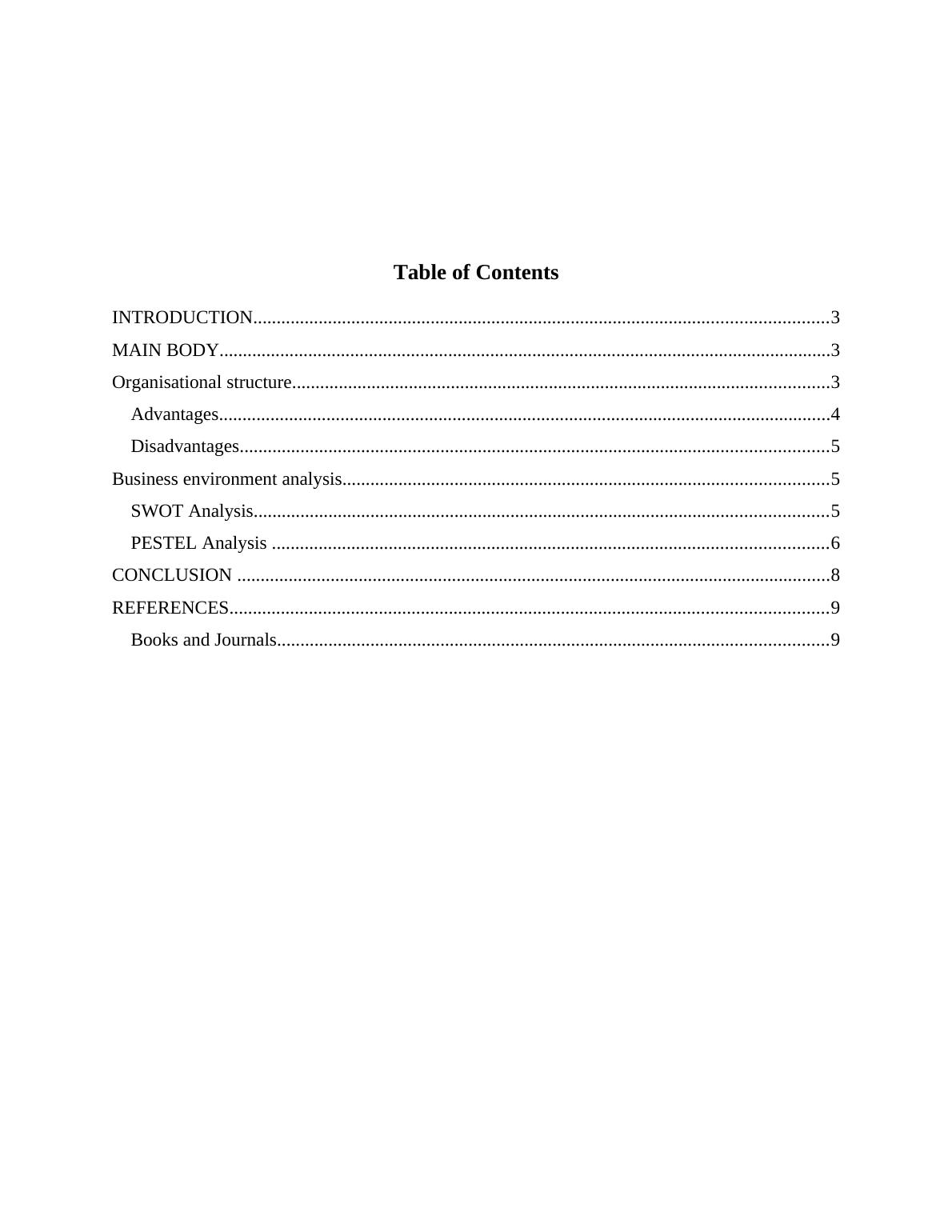 Organisational Structure and Business Environment Analysis of Hotel ...