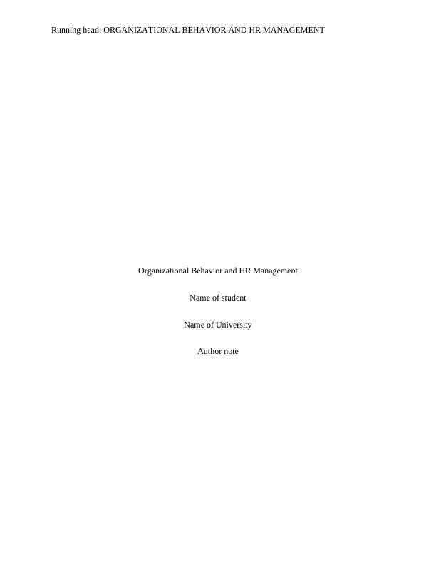 Organizational Behavior and HR Management_1