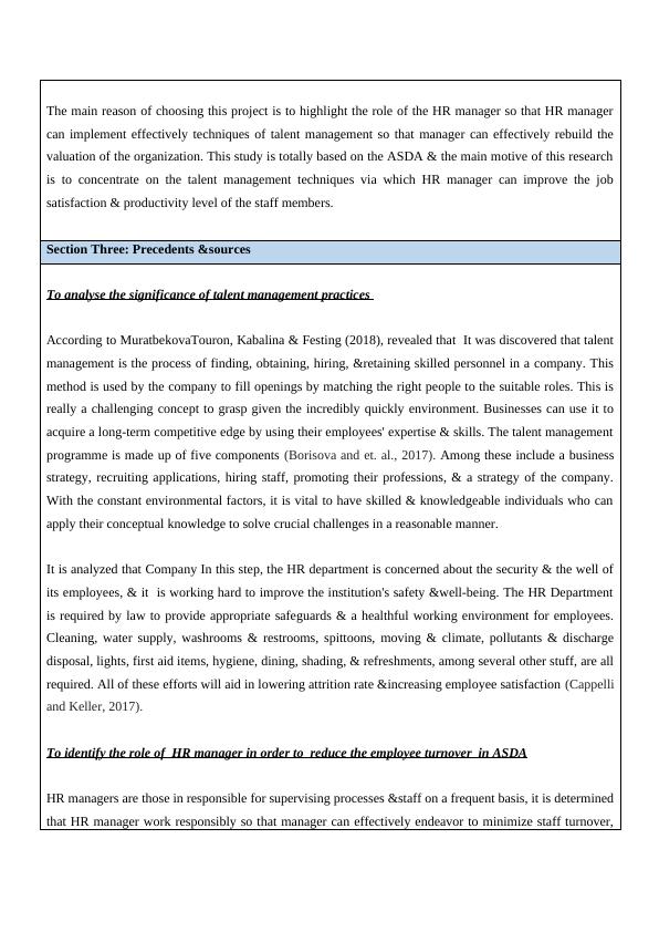 Impact of HR Manager on Talent Management Strategies in ASDA