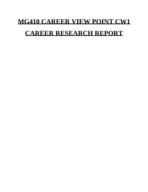 Career Research Report on HR Profession - Desklib_1