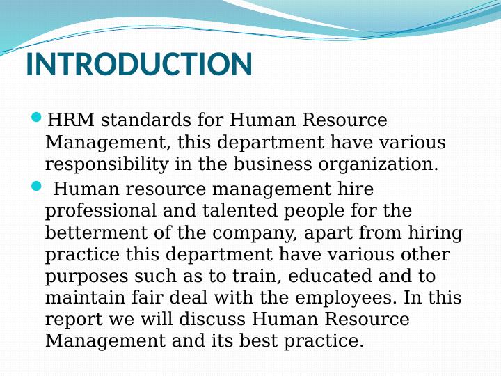 Best Practices in Human Resource Management - Desklib