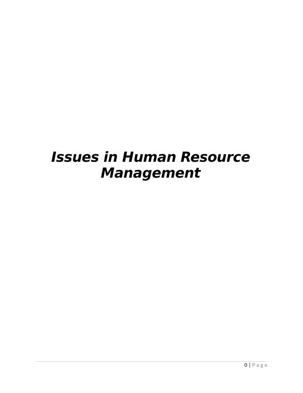 Issues in Human Resource Management_1