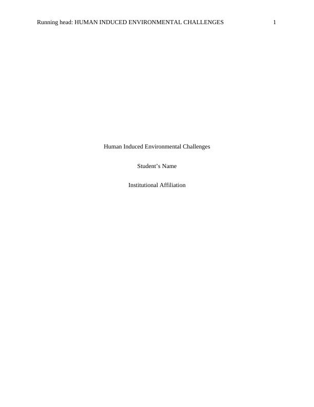Human Induced Environmental Challenges_1