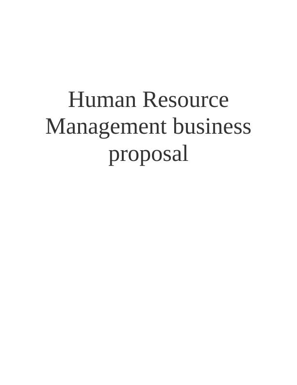 research proposal for human resource management