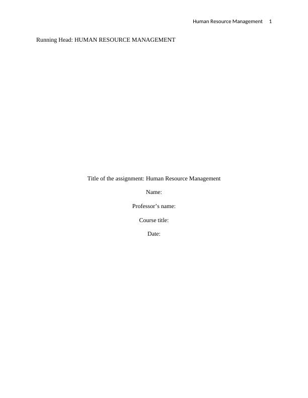 sample article review on human resource management