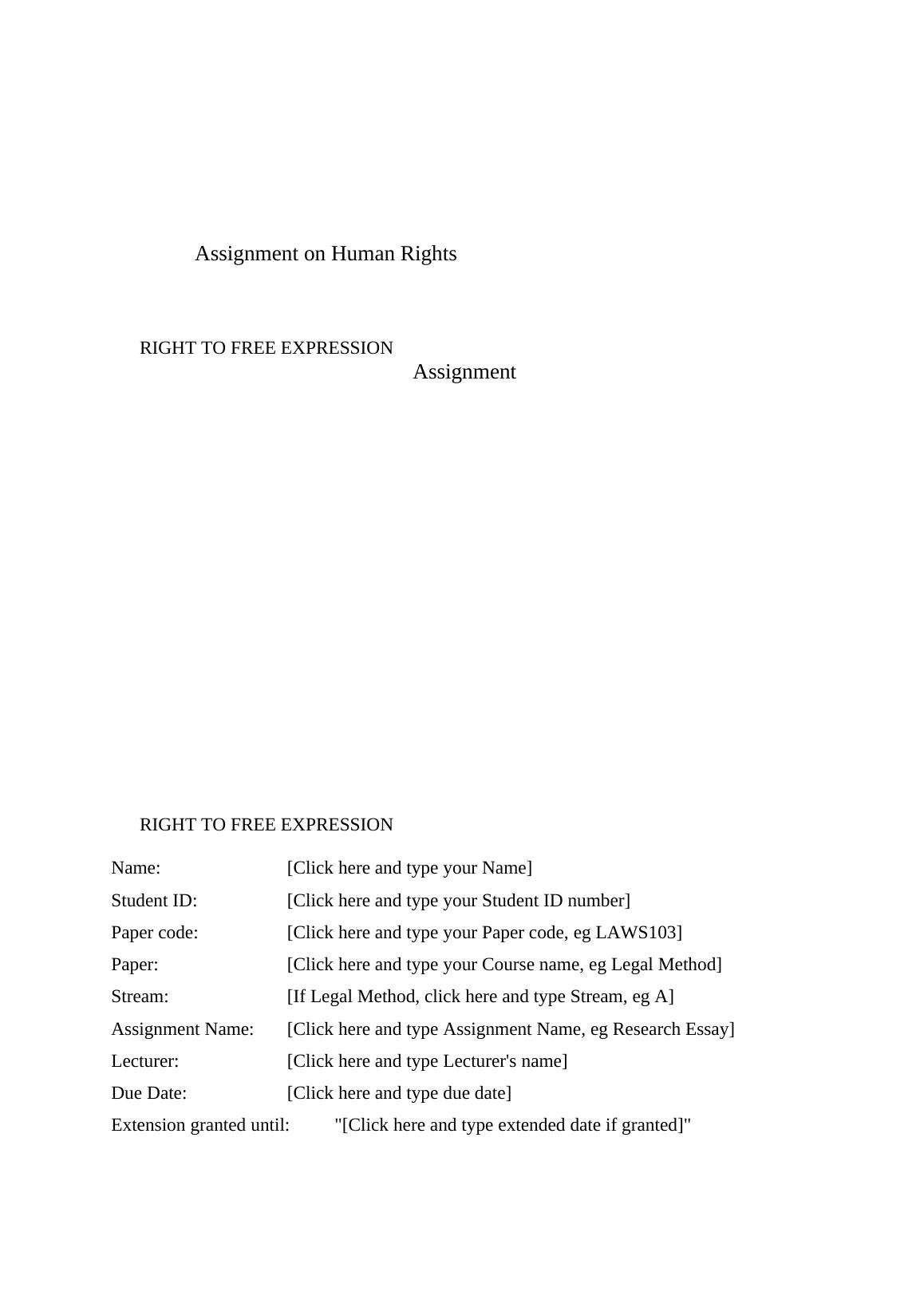 International Human Rights Law on the Right to Free Expression