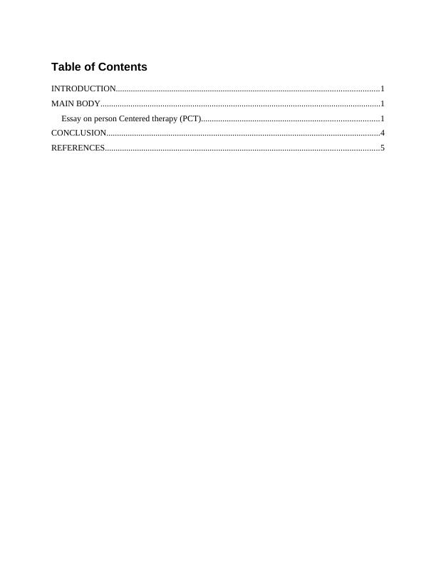 Contemporary Humanistic Counselling Theory - Desklib