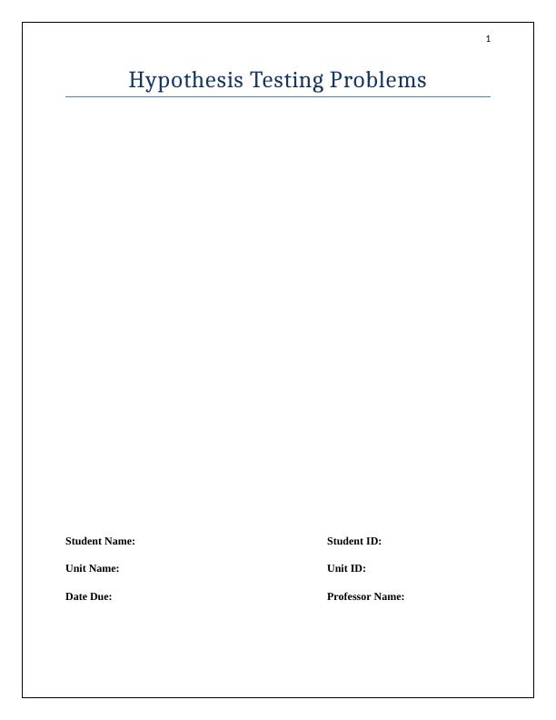 solved problems on hypothesis testing