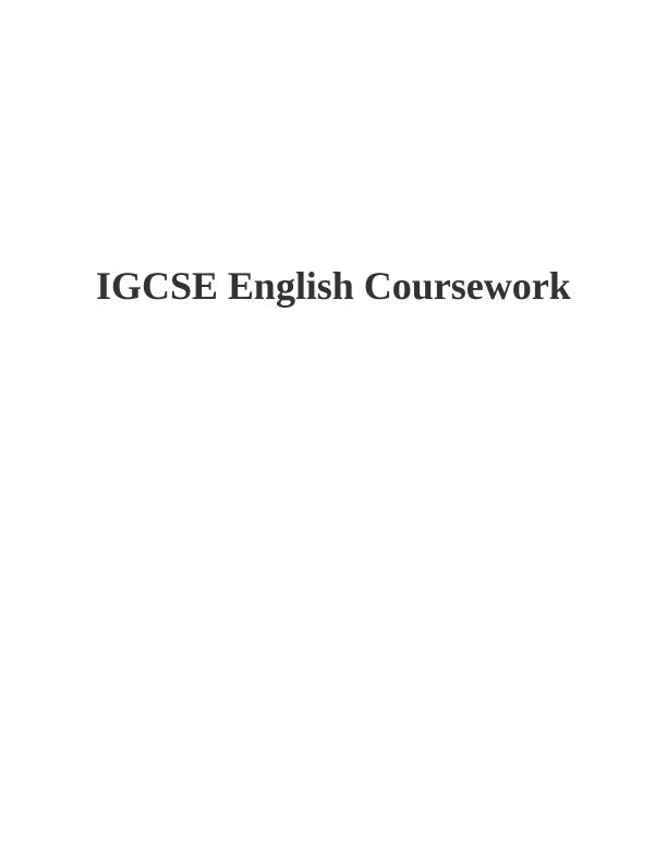 coursework igcse english