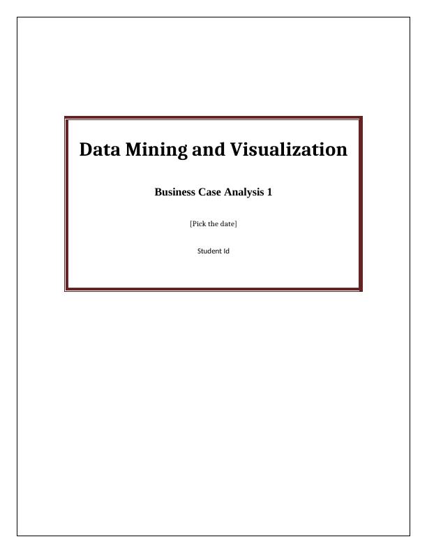 Data Mining and Visualization_1
