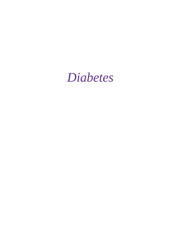 The Epidemiology of Diabetes - Essay_1
