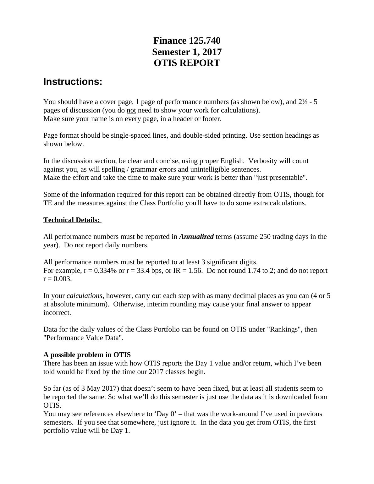 Finance: OTIS Report_1