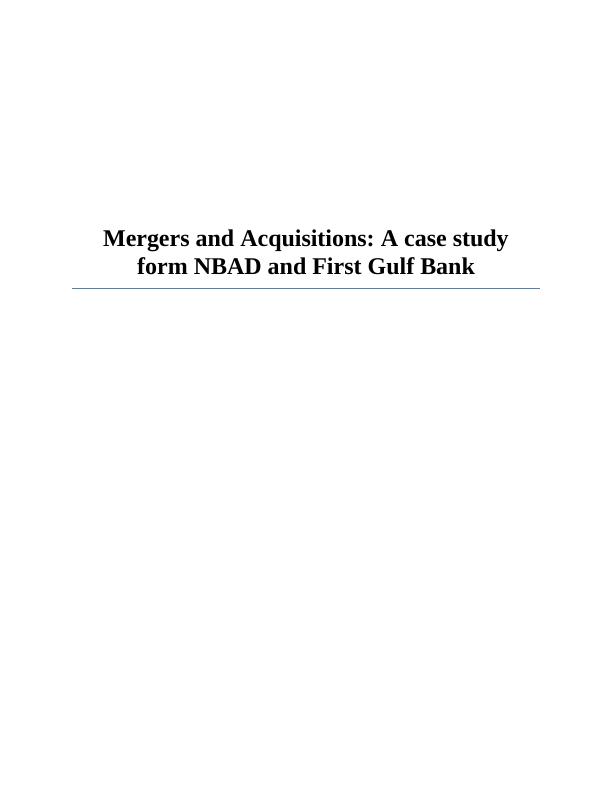 Mergers and Acquisitions Assignment_1