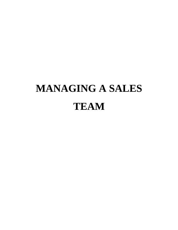 Managing a Sales Team Assignment_1
