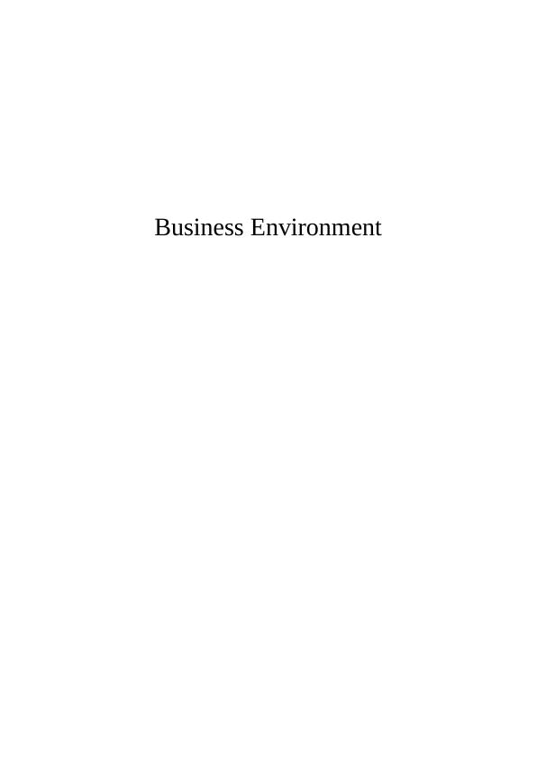 Business Environment INTRODUCTION 4 TASK 14 AC 1.1 Mission, Vision and Objectives_1