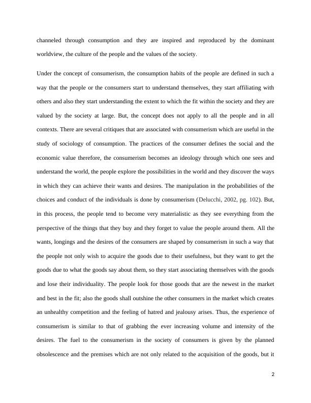 Sociology of Consumption | Essay_3