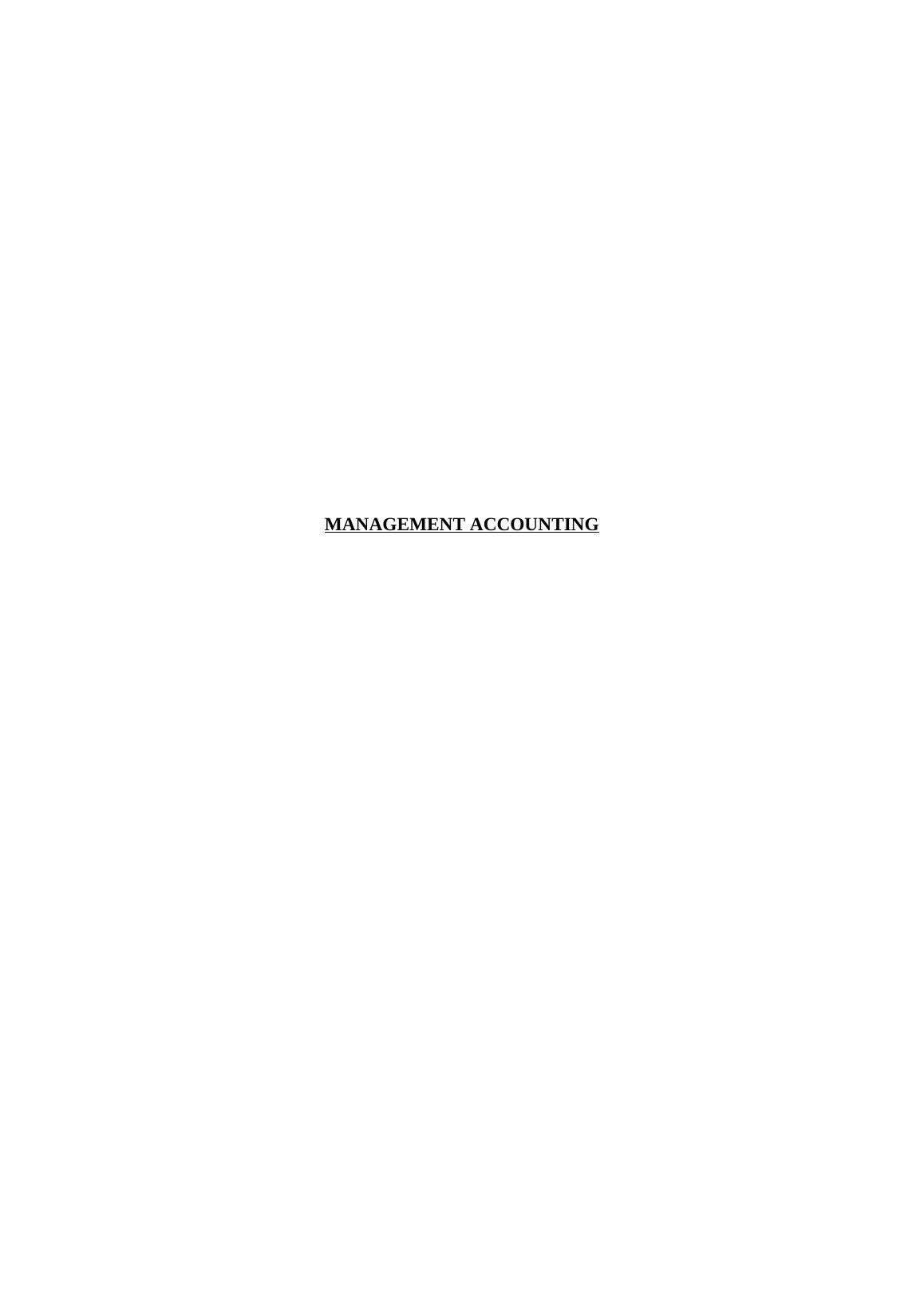ACC202 - Management Accounting Assignment_1